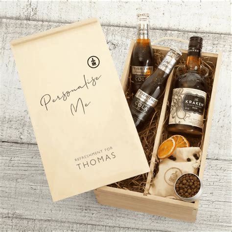 personalised rum gift set.